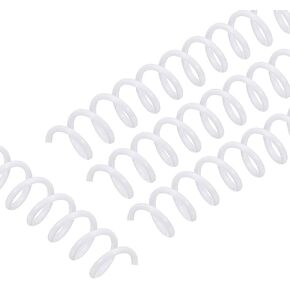 PATIKIL 25 Pack Plact Splish spiral ملفات ، 11 ملم (7/16 ") ملزمة ملزمة 60 ورقة حلزوني حلقات دوامة 3: 1 الملعب للفصول الدراسية ، أبيض