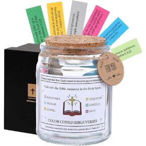 Bible Verses in a Jar, Read Me When Bible Verses Jar for Emotions and Feelings, Christian Gifts for Women, Mothers'Day Gifts for Christian Mom, Daily Motivational Scripture Prayer Hope Jar