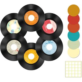 6PCS Real Vinyl Records, Lot of 7" Vinyl Records for Crafts & Decoration, Vintage Wall Aesthetic, 70s 80s 90s Rock & Roll Music Party Decor