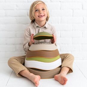 Bouncee Kids Balance Stones - 6 Pack Sensory Stepping Stones Toy تساعد على توازن طفل صغير