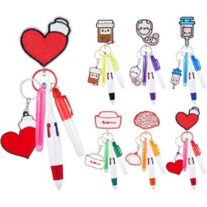 Henoyso 108 PCS Nurse Badge Pens Mini Highlighter Pens Bulk Sursing Week Gifts Retractable for CNA Women steries Turner Turner (Lovely)