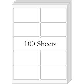 2 "× 4" (1000Labels) تسميات عناوين الشحن ، ملصقات ملصقات بيضاء قابلة للطباعة ، ملصقات بريد لاصق دائمة للحزم والأظرف ، لطابعة نفاة الليزر (10 ملصقات/ورقة ، 100 ورقة)