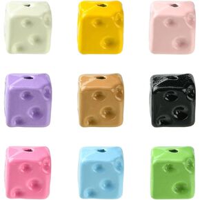 kitbeads 45pcs 9 ألوان مربعة الخرز المقلدة من الجبن الغذاء ملون مكعب الفواصل