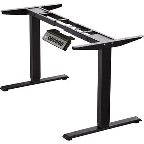 Standing Desk Frame Dual Motor, Standing Desk Legs Up to 47.2", Computer Memory Desk Adjustable Table Legs with USB Ports for Home and Office, Black Frame Only