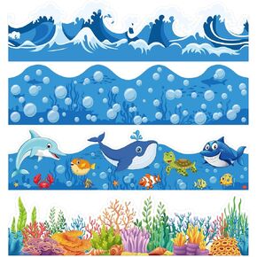 98.4 قدم حدود Boardin Boardins تحت حدود Sea Classroom Borders Sean Animal Board Decor