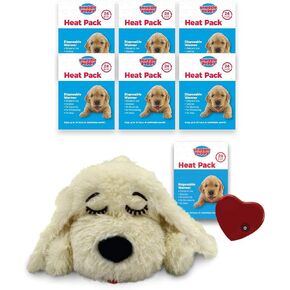 SmartpetLove Snuggle Puppy - حزمة حزمة حرارة إضافية - تأتي مع جرو تكبب و 6 حزم من الحزم الحرارية للحيوانات الأليفة