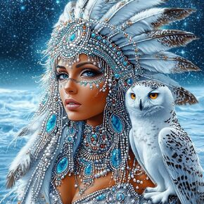 NEWENMO Fairy Diamonds Painting Kits for Adults Beginner DIY 5D Owl Diamond Art Paint with Round Diamonds, Full Drill Gem Art Diamonds Painting for Craft Home Wall Decor 12x12 in