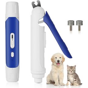 2 in 1 Dog Nail Grinder & Dog Nail Clippers Trimmers with LED Light, 3-Speed Pet Nail Clippers for Small Medium Large Dogs Cats, Dog Nail Grinder Set Quiet & Safety