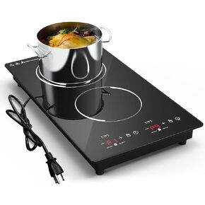 GTKZW Induction Cooktop, Portable Countertop Burner with Sensor Touch Black Crystal LED Screen,9 Power Levels, Child Safety Lock, 120 Mins Timer, Built-in Induction Burner