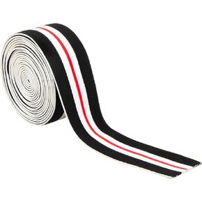 40mm/1.5" Wide 3 Yards Stripe Pattern Elastic Band for Sewing DIY Art Craft (Red Blue Black 5 Stripe)