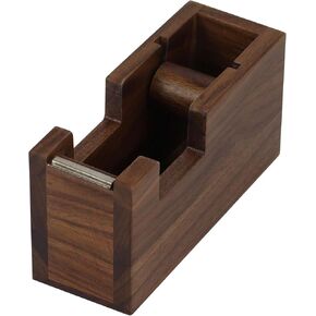 Natural Organizer Set of 3, Wooden Walnut Sticky Notes Holder Tape Dispenser Cutter and Pen Pencil Cup Holder for Women Office Home School