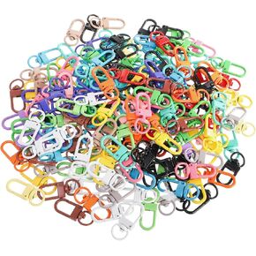 200 Pieces Lanyard Swivel Snap Hooks, Colorful Heavy Duty Key Chain Hooks, Small Lobster Claw Keychains Clasps for Jewelry Bag Making, Art Crafts