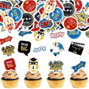 Ercadio 36 Pack 2025 Graduation Cap Cupcake Toppers Glitter Glitter Class of 2025 Grad Cap Cupake Picks Decorations for 2025 Graduation Theme Party Supplies Red