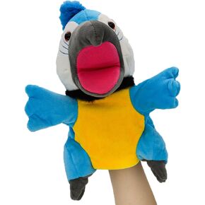 Parrot Plush Hand Puppet, About 9.84inch Animal Hand Puppet Plush Toy, Birthday Children's Parent Child Interactive Early Education Toys, Christmas, Cute Role Playing