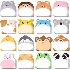48 Pads 960 Sheets Cute Sticky Notes, Kawaii Fun Animal Sticky Notes Mini Cartoon Notes Pads Bulk Memo Self Adhesive for Home Office School Party Supplies