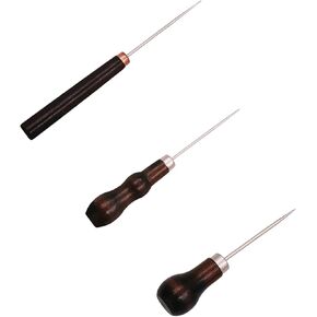 SQXBK 3pcs 155mm/143mm/112mm مقبض خشبي مخروط أدوات مخروطية بنية بنية لخياطة فتحة لحافة النسيج لحافة النسيج