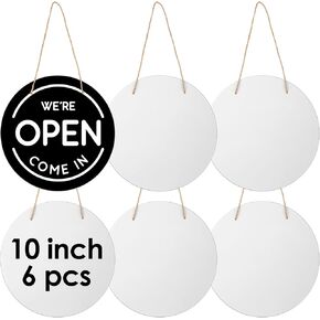 6 pcs Metal Sublimation Door Hanger Blanks,10 inch Circle Unfinished Blank Sign Door Hanger,Sublimation Ornament Blanks Decorative Door Hanger,Blank Door Hangers,Sublimation Metal Sign Blanks
