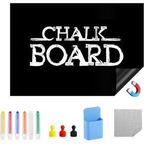 Magnetic Chalkboard for Wall, 12" x 18"Chalk Board Contact Paper Decal for School, Office, Kitchen Fridge, Kids Drawing