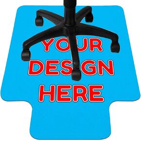 Personalized Chair Mat for Hardwood Floor Custom Photo Logo Text Office Desk Mats for Computer Rolling Chairs 36" x 48" Customized for Men Women All Black