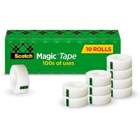 Scotch Magic Invisible Tape-swill ، 3/4 بوصة × 27.77 ياردة ، 10/حزمة (810K10)