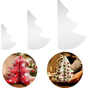3 PCS Fabric Christmas Tree Tree Templates - 8/12/15 بوصة أنماط خياطة اللحف ، مجموعة خياطة اللحف اليدوية ، ديكور عيد الميلاد DIY