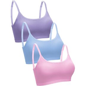 Blulu Mini Camisole Bra Wireless Padded Bra with Adjustable Straps for Women Girls