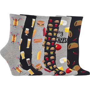 Hot Sox Women's Fun Food & Drink Crew Socks-1 Pair Pack-Cool & Cute Pop Culture Novelty Gifts