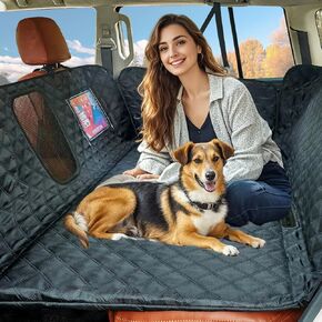 one-piece1680D Oxford Fabric Large Space Dog Backseat Extender, Hard Bottom Load Capacity 650 lbs, Rugged Backseat Extender, Water - Repellent Dog Hammock for SUVs, Trucks and Cars