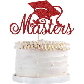 Masters Cake Topper ، 2025 CAKE CAKE Topper ، تهانينا ديكورات كعكة GRAD ， إمدادات زخارف حفل التخرج من الماجستير. (ذهب)