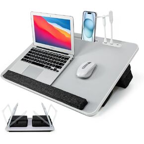 مكتب اللفة لجهاز الكمبيوتر المحمول مع وسادة ، مكتب محمول قابل للطي للسرير مع USB ، مكتب السرير ، مكتب اللفة المحمولة ، 23.62 "*15.74" ، أسود