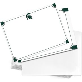 جامعة صحراء ميشيغان جامعة ولاية 10 حزمة Notecards Cardstock SPARTANS MSU تشمل الأظرف حفلة MEMO شكرًا لك (NOTECARD 4A)