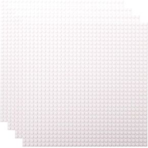 BRIKs بدقة متوافقة مع LEGO 4 Pack Classic Baseplate 10x10 - لوحات بناء قابلة للتكديس أبيض مع 32 × 32 ترصيع ، حصيرة ، قواعد ، لوحات ، أوراق - متوافقة مع جميع العلامات التجارية الرئيسية