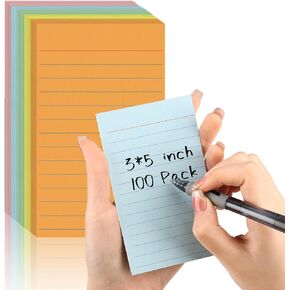 300 Pcs Colored Ruled Index Cards 3x5 Vertical Index Cards Notecards To Do List Cards Mini Memo Pad Daily to Do List Notepad Study Cards Double Sided Flashcards For Studying Note Taking