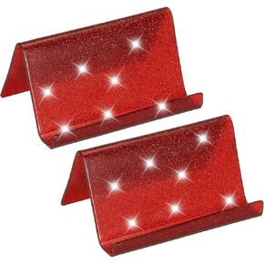 حامل بطاقة أعمال Patikil للمكتب ، 2pcs حاملي بطاقات الأعمال Acrylic Business Card Card Card Cards عرض معرض المكتب ، الوردي