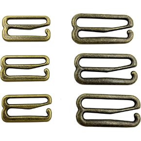 50pcs Swimsuit Bra Hooks,15mm 20mm Bikini Halter Tops Bathing Dress Suit Clips Lingerie Swimsuit Underwear Sewing Adjustment Slides Bronze PT549