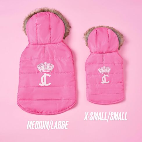 سترة حيوان أليف مصنوعة من الفرو المغطى بالكلاب والقطط - وردي ساخن - صغير/صغير in Kuwait