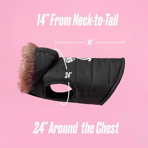 Juicy Couture Faux Fur Hooded Pet Jacket for Dogs and Cats - Hot Pink - Extra Small/Small in Saudi Arabia