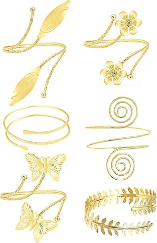 6-10 Pcs Arm Cuff Upper Arm Band Cuff Bracelet Bangle for Women Adjustable Armband Set in Saudi Arabia