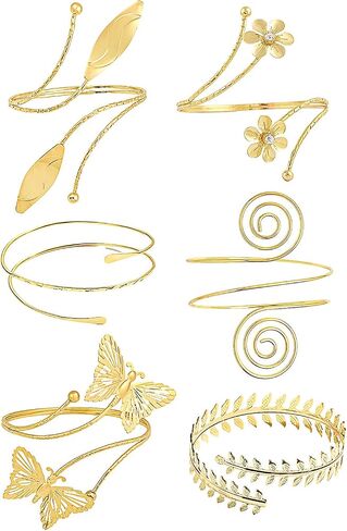 6-10 Pcs Arm Cuff Upper Arm Band Cuff Bracelet Bangle for Women Adjustable Armband Set in Saudi Arabia