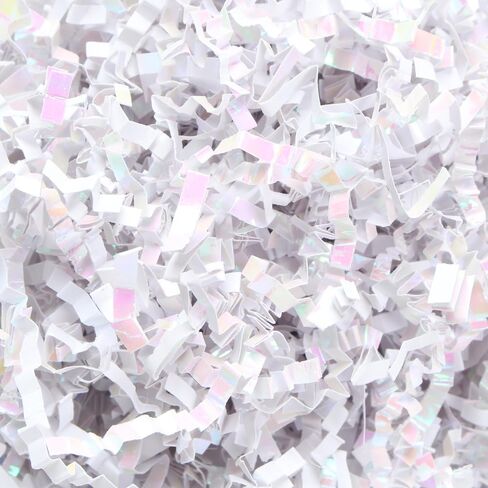 White Shredded Paper for Gift Box, 1LB White Crinkle Cut Paper Shred Filler, Basket Filler Paper Shred Bulk,Filler Paper for Weddeing, Party in Saudi Arabia
