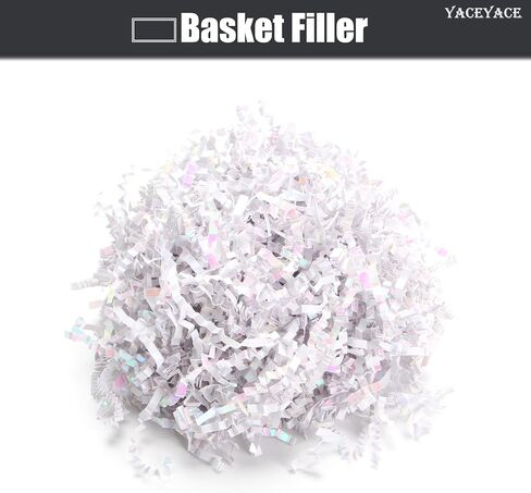 White Shredded Paper for Gift Box, 1LB White Crinkle Cut Paper Shred Filler, Basket Filler Paper Shred Bulk,Filler Paper for Weddeing, Party in Saudi Arabia