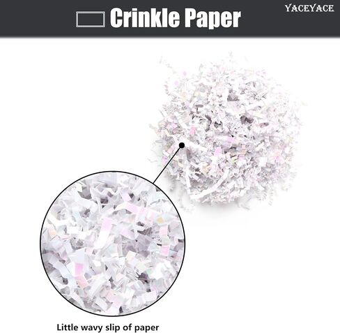 White Shredded Paper for Gift Box, 1LB White Crinkle Cut Paper Shred Filler, Basket Filler Paper Shred Bulk,Filler Paper for Weddeing, Party in Saudi Arabia