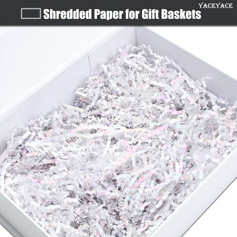 White Shredded Paper for Gift Box, 1LB White Crinkle Cut Paper Shred Filler, Basket Filler Paper Shred Bulk,Filler Paper for Weddeing, Party in Saudi Arabia