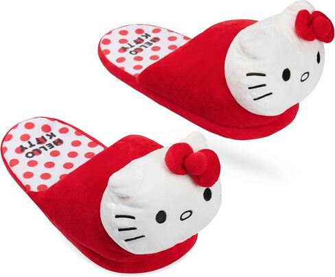 Hello Kitty Womens 3D Slippers, Cozy Indoor House Shoes Non Slip Loungewear - Gifts for Her (Pink, 5.5/6 US) in Saudi Arabia