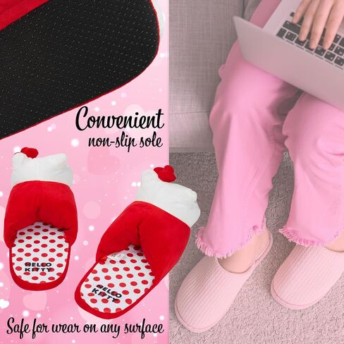 Hello Kitty Womens 3D Slippers, Cozy Indoor House Shoes Non Slip Loungewear - Gifts for Her (Pink, 5.5/6 US) in Saudi Arabia