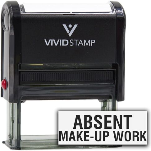 Absent Make-up Work Teacher Self Inking Rubber Stamp (Blue Ink) - Medium in Kuwait