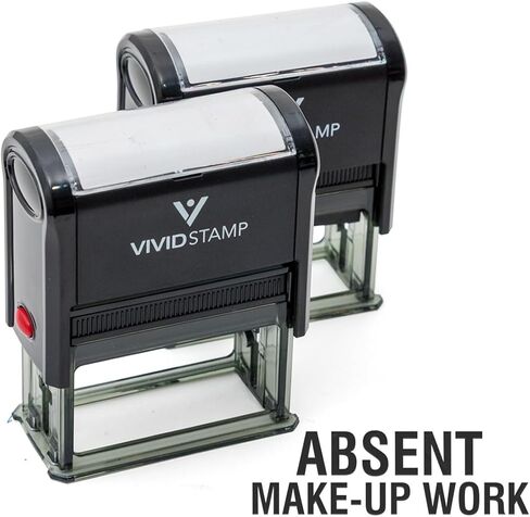 Absent Make-up Work Teacher Self Inking Rubber Stamp (Blue Ink) - Medium in Kuwait