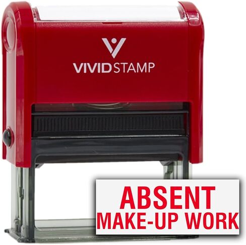 Absent Make-up Work Teacher Self Inking Rubber Stamp (Blue Ink) - Medium in Kuwait