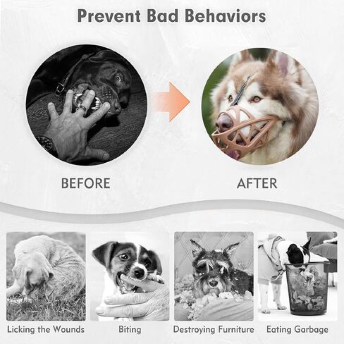Gentle Dog Muzzle Protector, Safe and Comfortable, Soft Mesh Dog Mouth Guard, Full Coverage Adjustable Strap and Elastic Buckle, Used for Training Pets to Prevent Biting, Barking and Chewing in Saudi Arabia