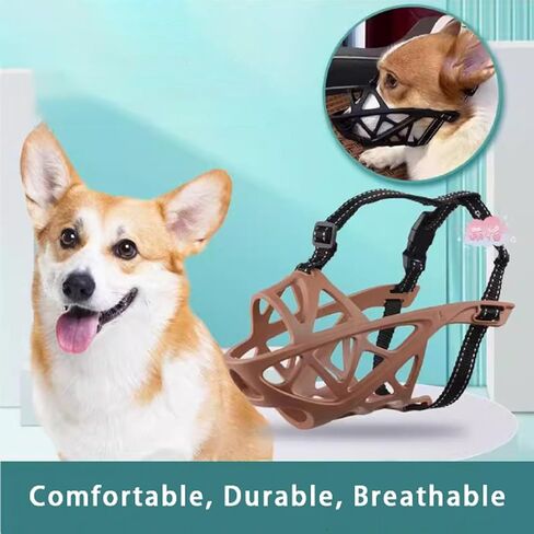 Gentle Dog Muzzle Protector, Safe and Comfortable, Soft Mesh Dog Mouth Guard, Full Coverage Adjustable Strap and Elastic Buckle, Used for Training Pets to Prevent Biting, Barking and Chewing in Saudi Arabia
